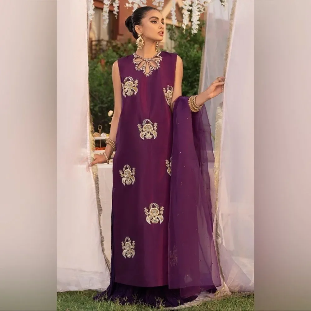 VANYA PAKISTANI DESIGNER AUTHENTIC 3 PIECE FORMAL DRESS WITH SLEEVES_6